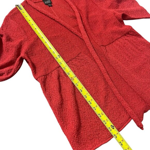 Eileen Fisher Sweater Cardigan & Tank Set Wool Red Size PL Textured Open Front - Picture 9 of 12